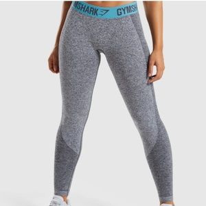 Gymshark Flex Leggings - Charcoal Marl/Dusky Teal